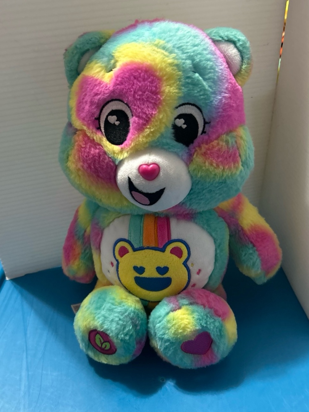 Care Bears Rainbow Heart Plush in Pink, Yellow, Teal